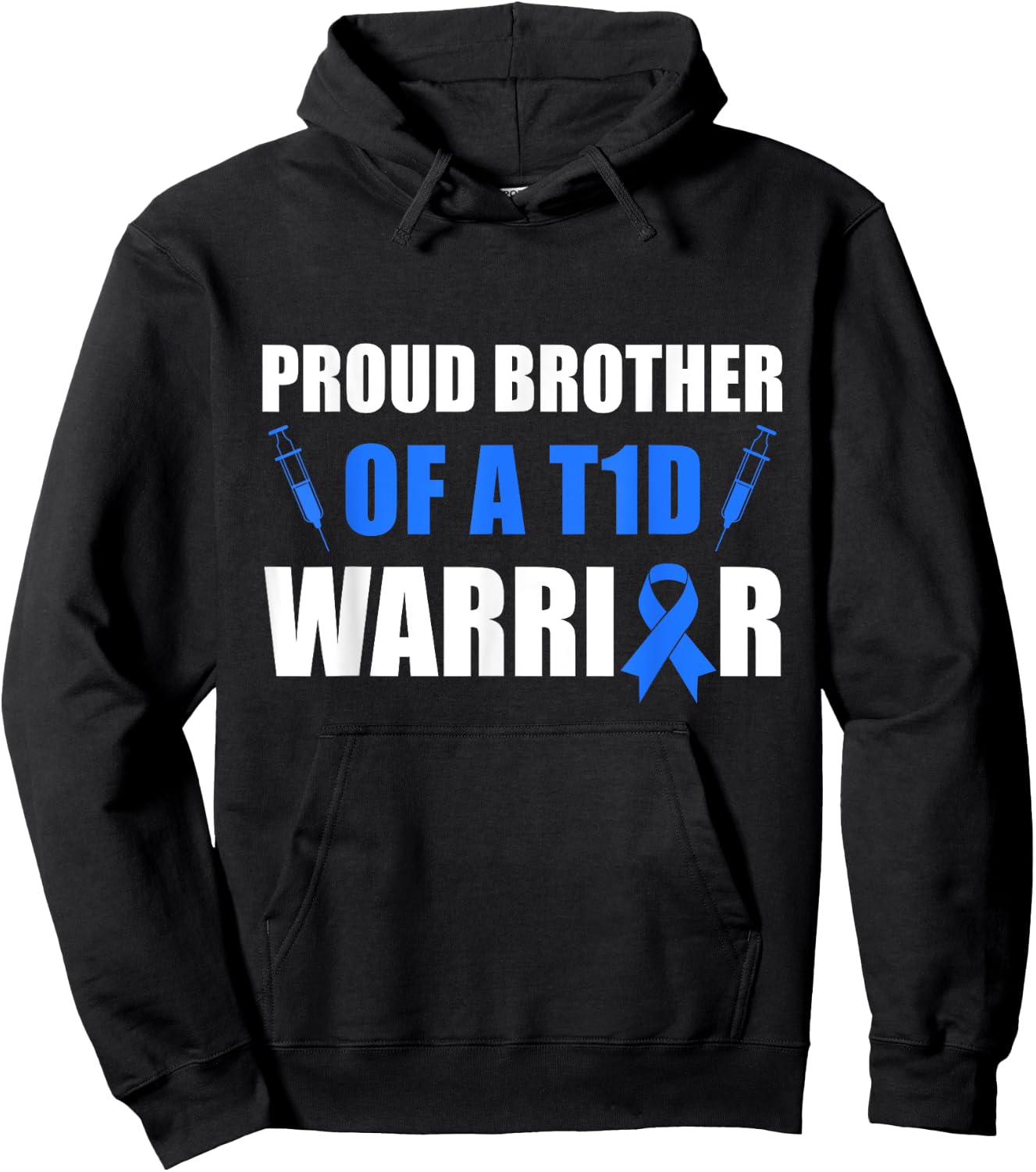 Diabetes Proud Brother Of A T1D Warrior Support Month Hoodie - Hoodie | Black