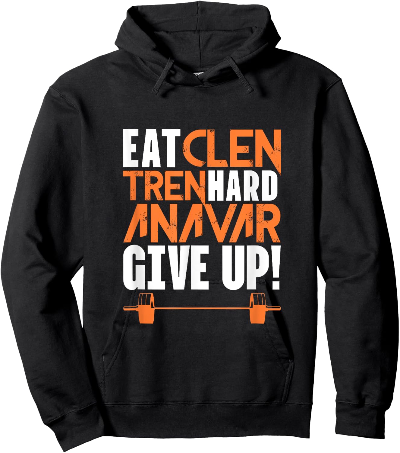 Eat Clean Tren Hard Gym Bodybuilding Fitness Workout Word Game Hoodie - Hoodie | Black