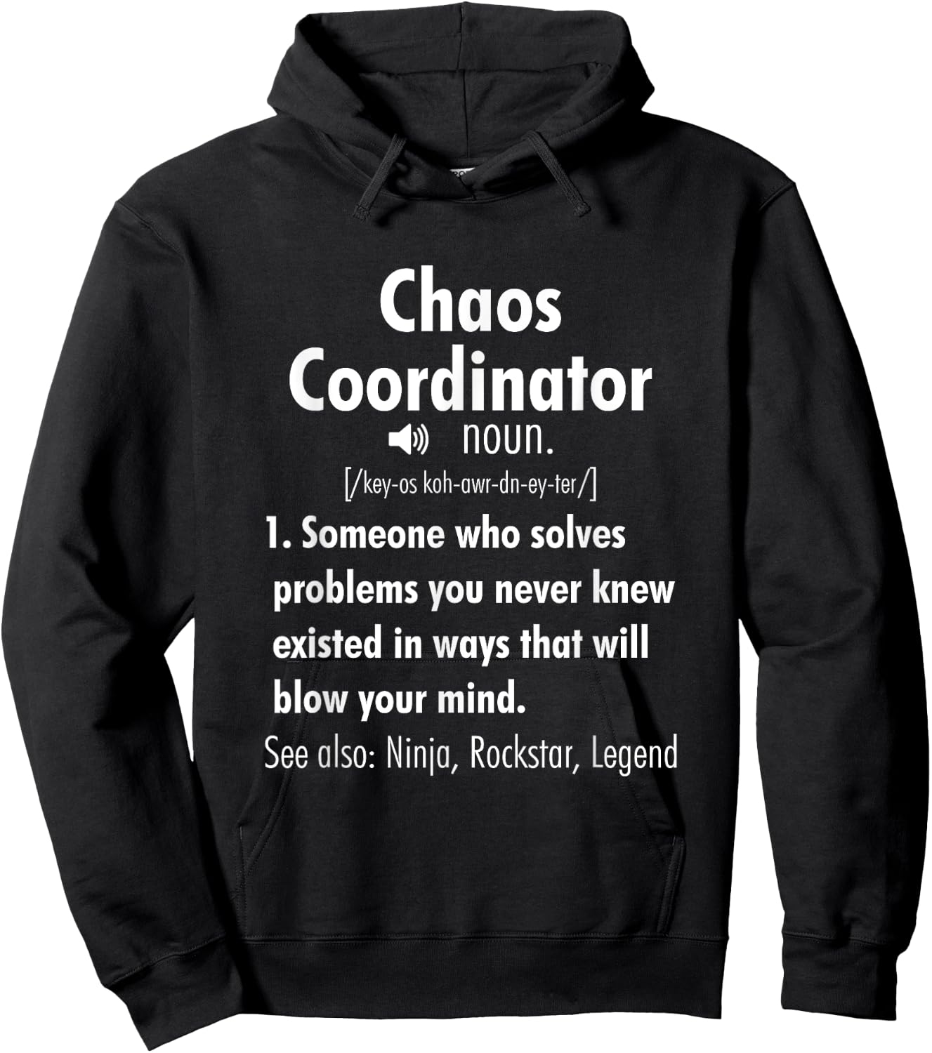 Funny Chaos Coordinator Definition Men Hoodie - Hoodie | Black