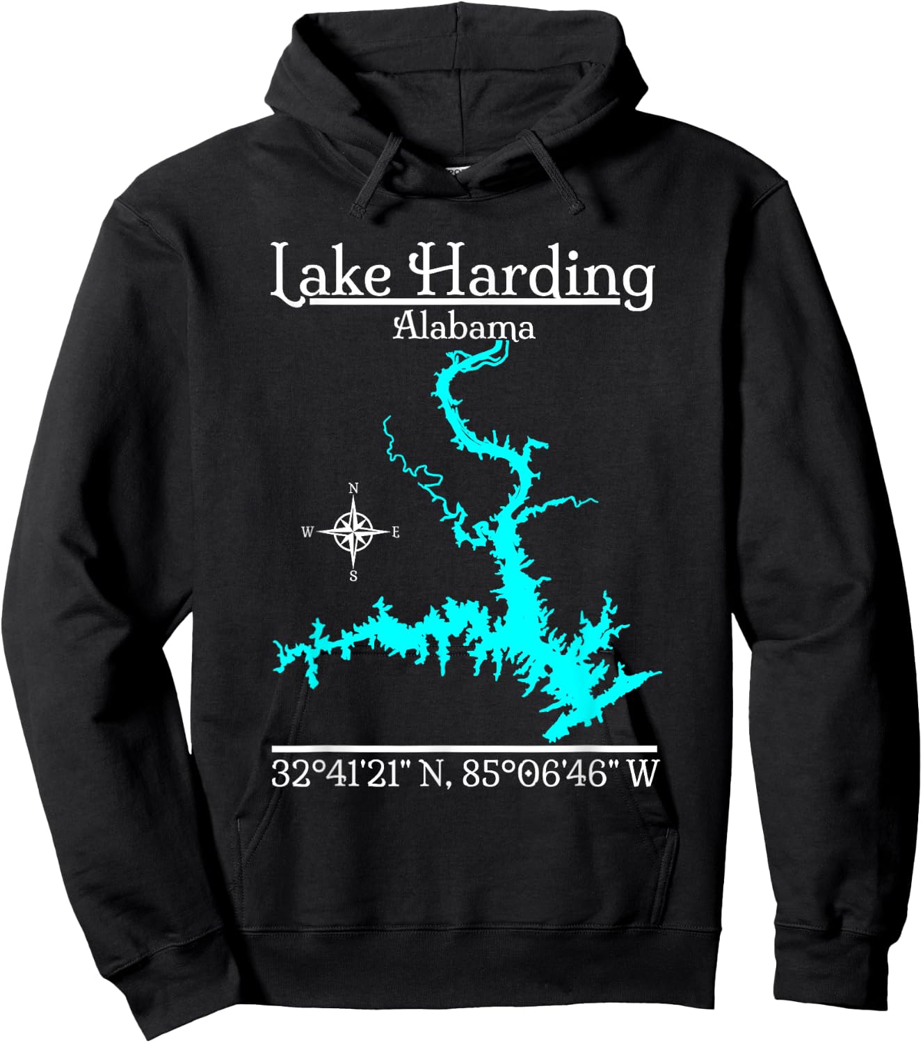 Lake Harding, Alabama Hoodie - Hoodie | Black
