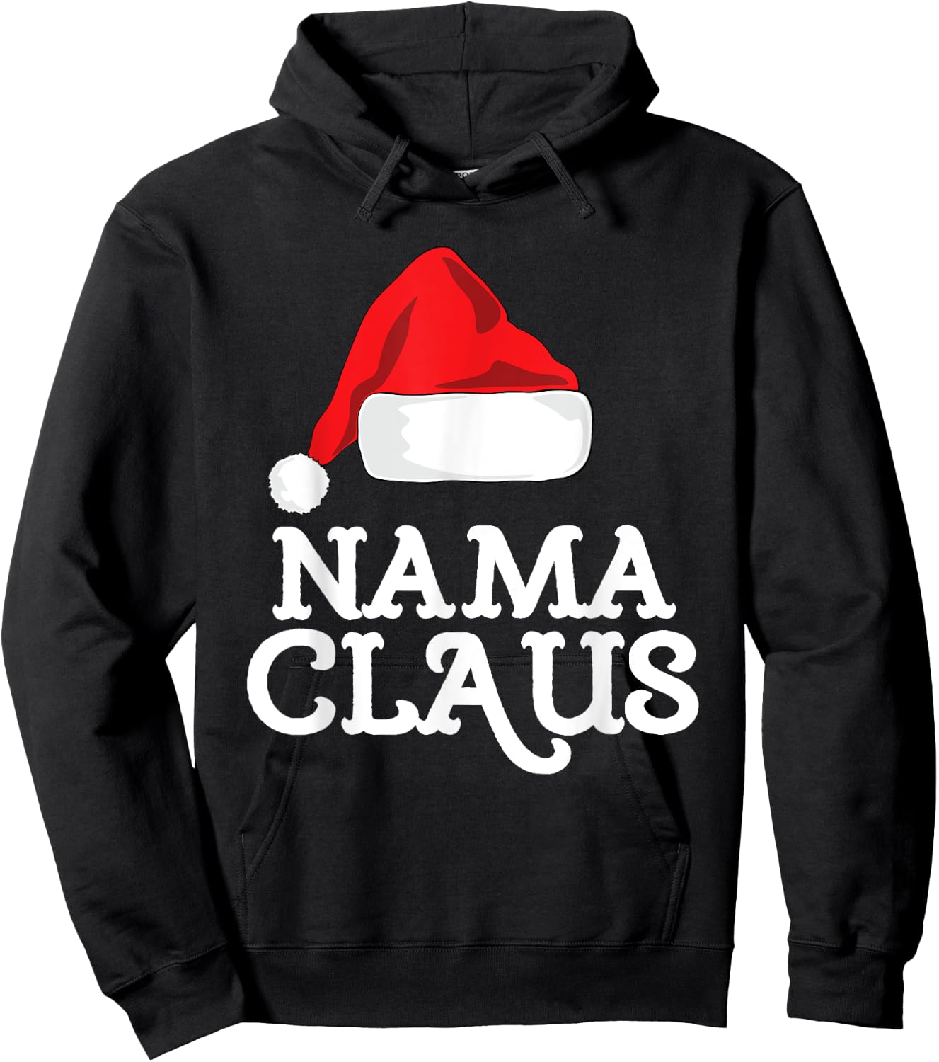 Family Nama Claus Christmas Santa's Hat Pajama Matching Hoodie - Hoodie | Black