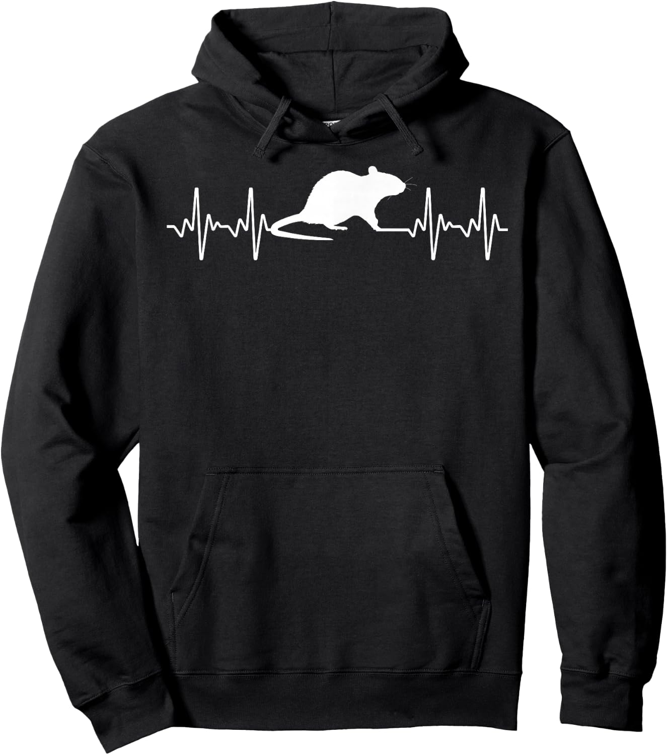 Funny Rat Art Women Kids Heartbeat Mouse Rat Lovers Hoodie - Hoodie | Black
