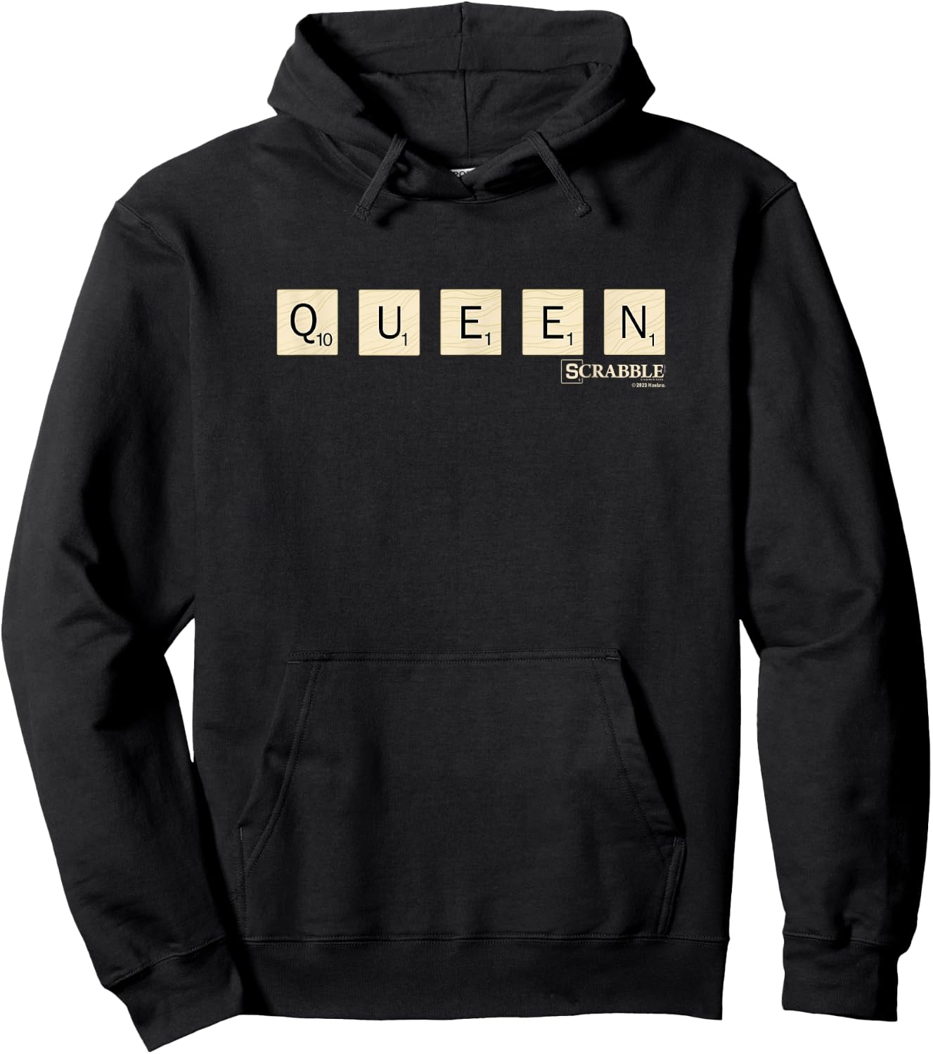 Scrabble Queen Vintage Letter Tiles Logo Hoodie - Hoodie | Black