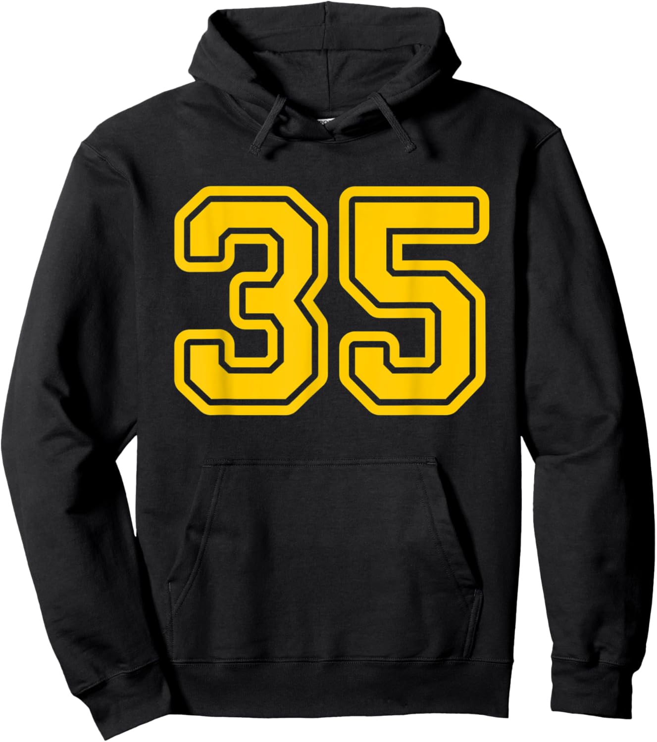 Jersey #35 Golden Yellow Sports Team Jersey Number 35 Hoodie - Hoodie | Black