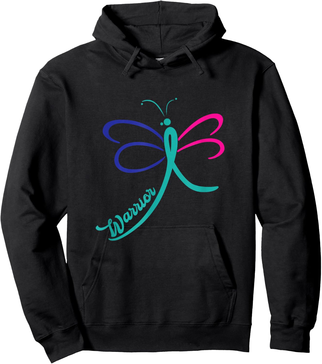 Warrior Thyroid Cancer Butterfly Band Awareness Hoodie - Hoodie | Black