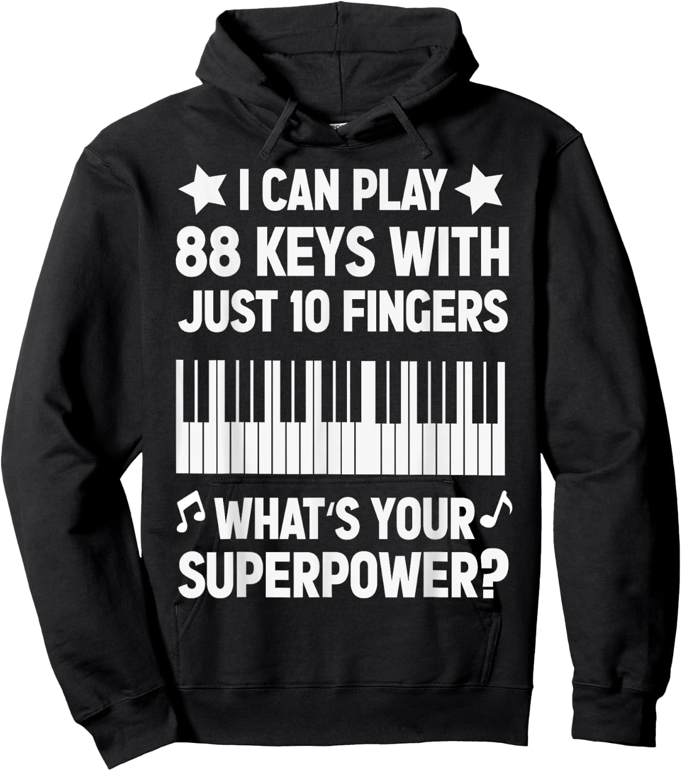 Piano Jazz Music Keyboard Composer Piano Player Superpower Hoodie - Hoodie | Black
