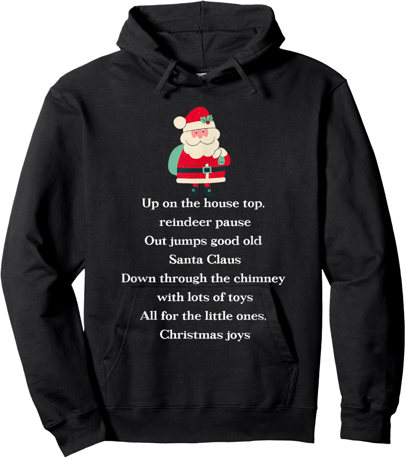 Up On The Housetop Christmas Carol Music Song Santa Xmas Hoodie - Hoodie | Black