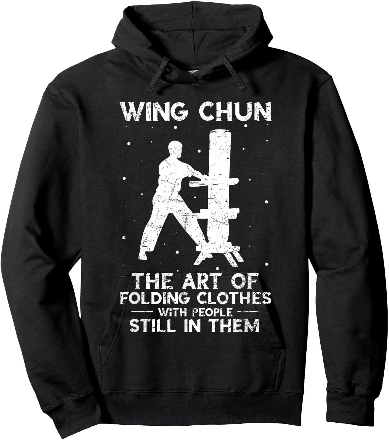 Wing Chun Vintage The Art of Folding Clothes Kung Fu Hoodie - Hoodie | Black