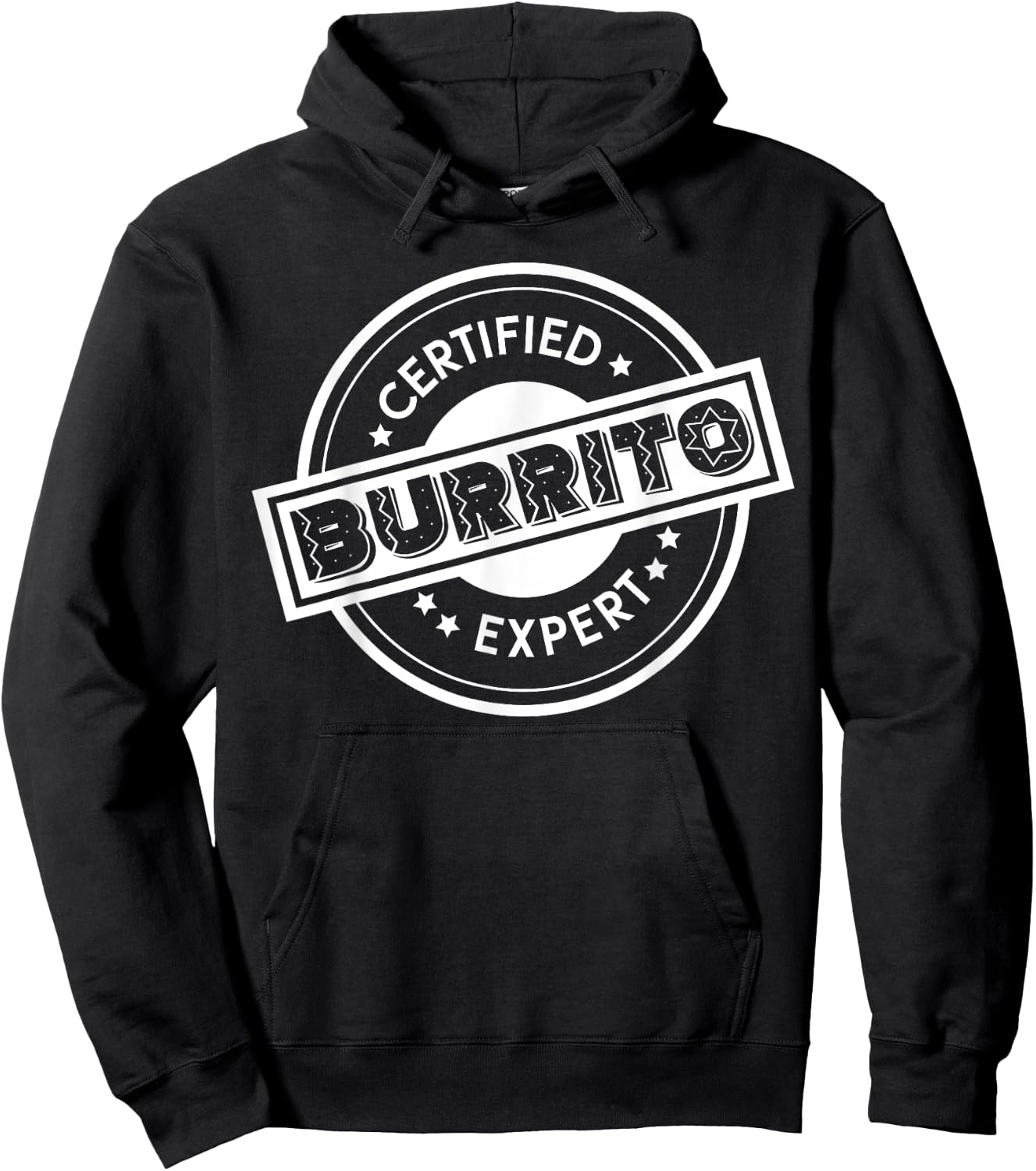 Certified Burrito Expert Wrapped Meat Veggies Tacos Burrito Hoodie - Hoodie | Black
