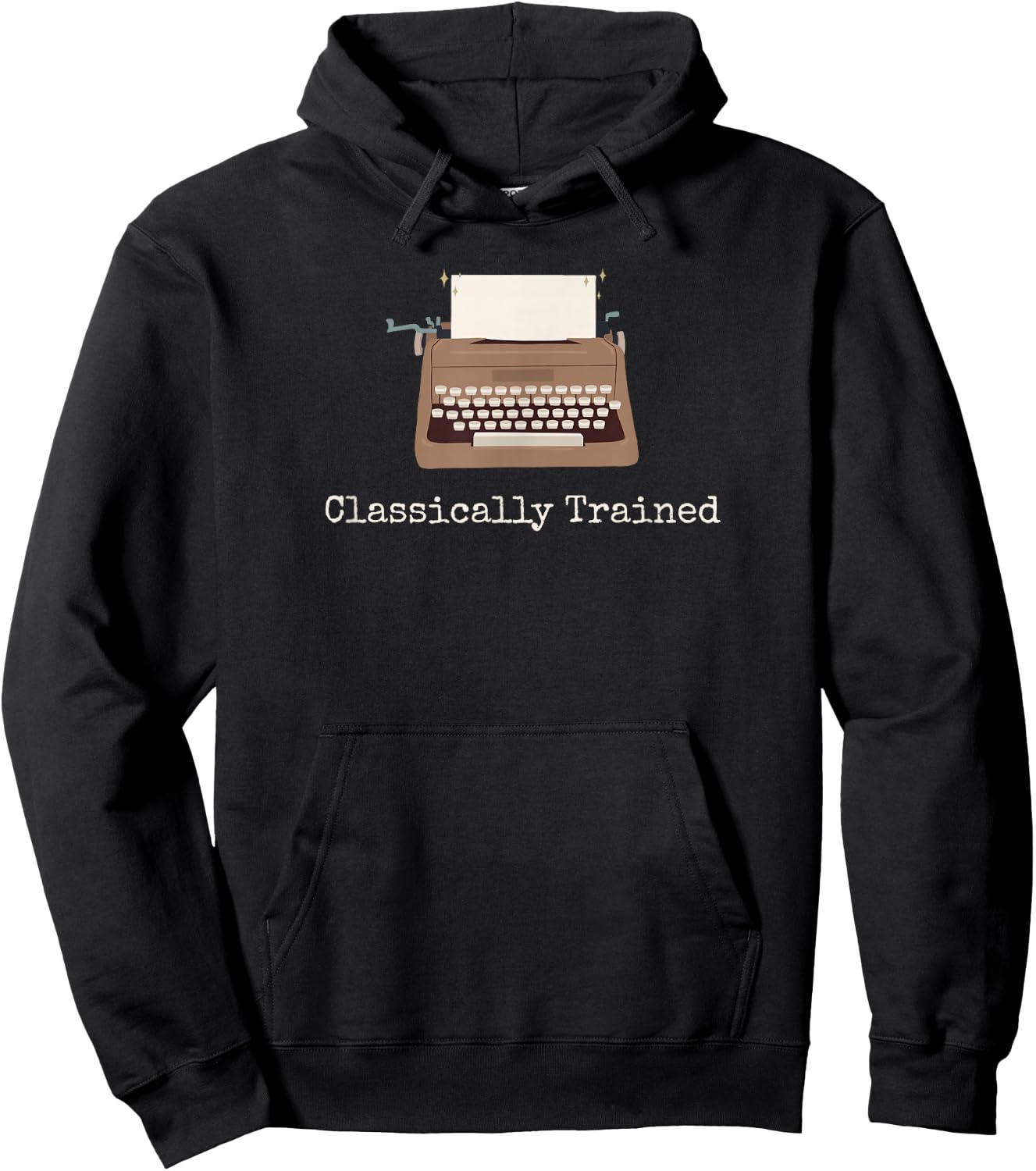 Classically Trained Typewriter Mechanical Analog Old School Hoodie - Hoodie | Black