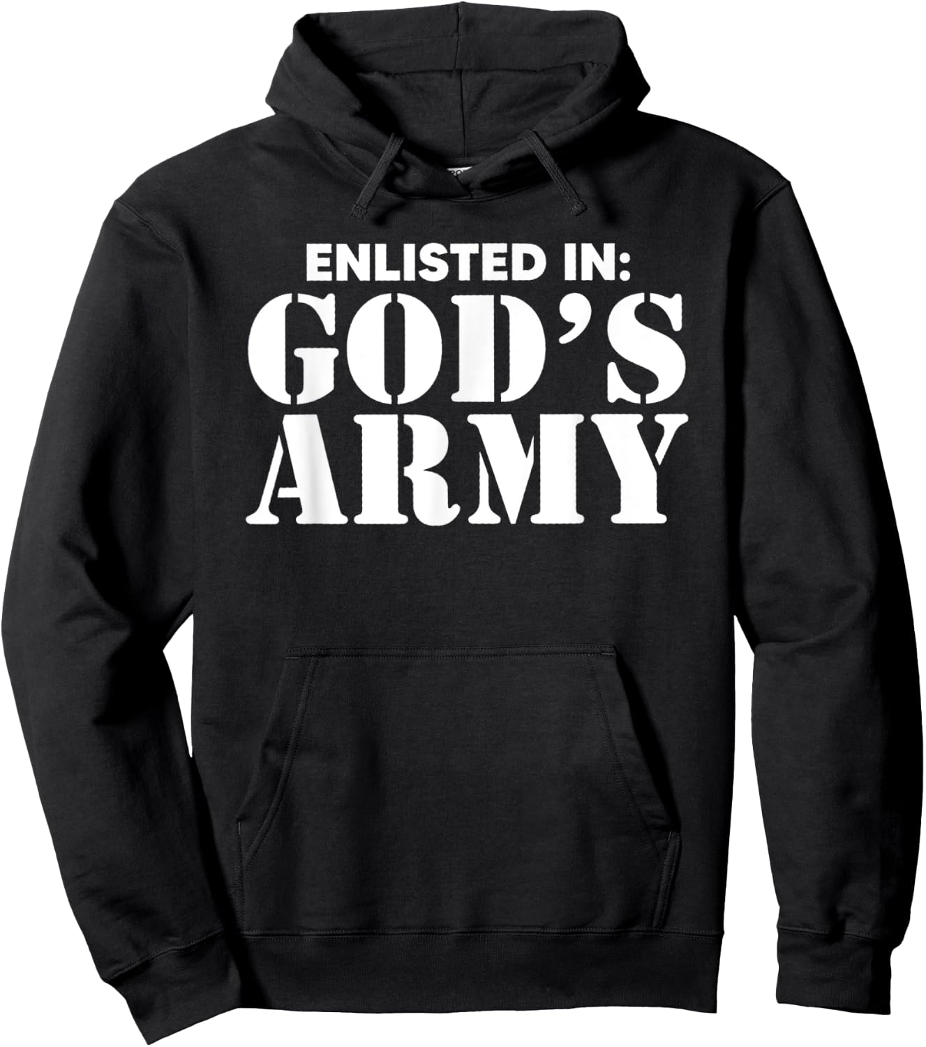 Enlisted In God's Army Hoodie - Hoodie | Black