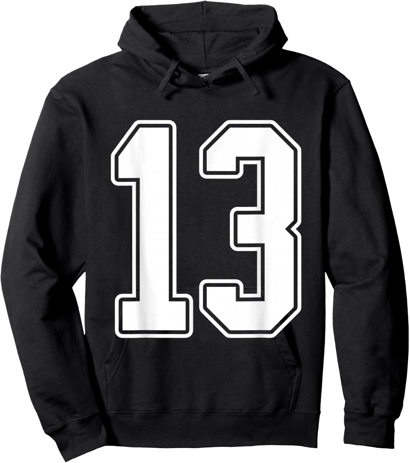 #13 White Uniform Number 13 Varsity Sports Team Jersey Hoodie - Hoodie | Black