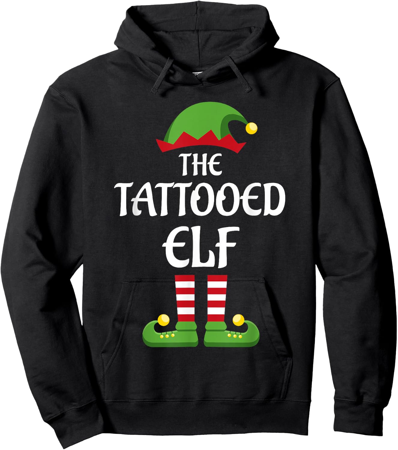 Tattooed Elf Family Matching Group Christmas Hoodie - Hoodie | Black