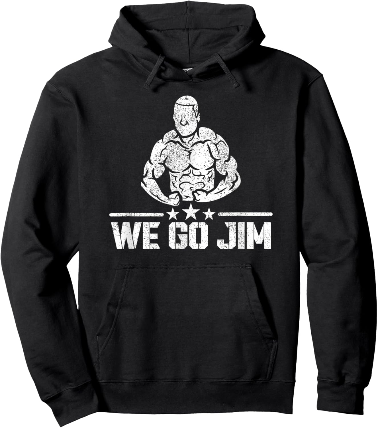 We Go Jim Workout Retro Flexing Gym Hoodie - Hoodie | Black