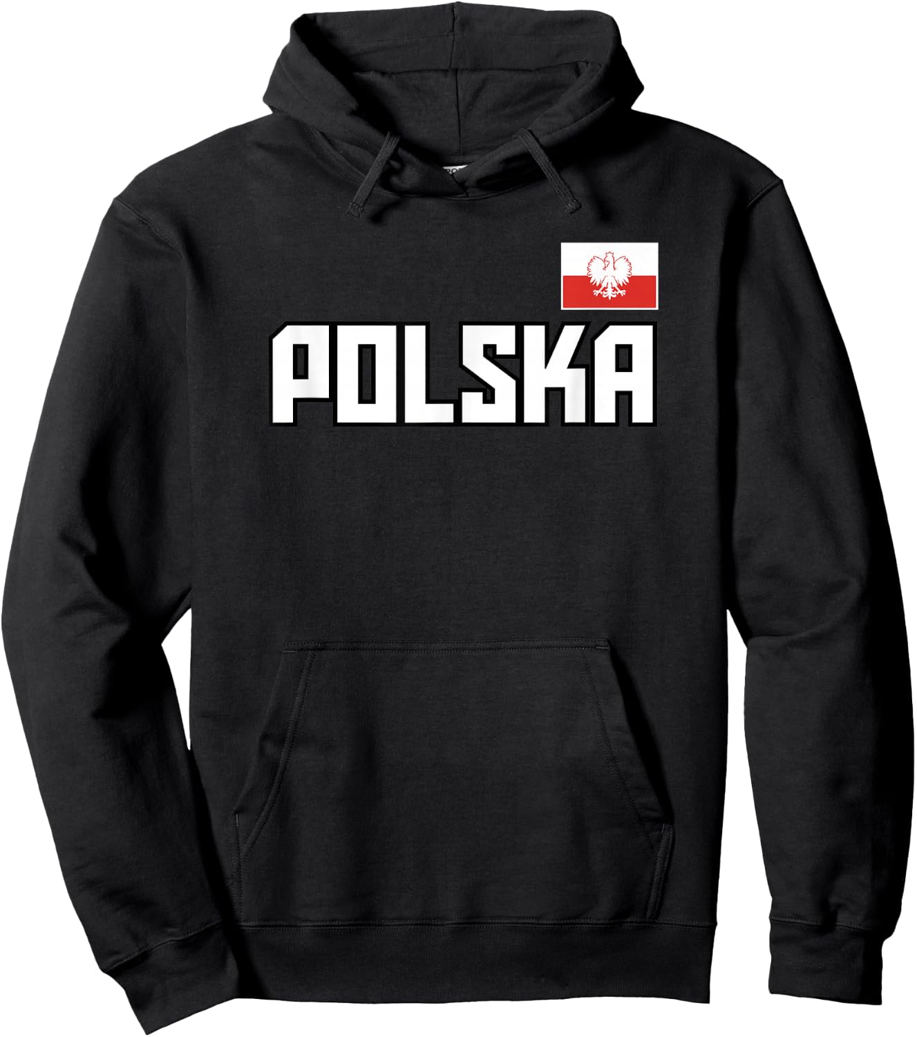 Polska Flag Poland Polish Pride Athletic Style Country Hoodie - Hoodie | Black