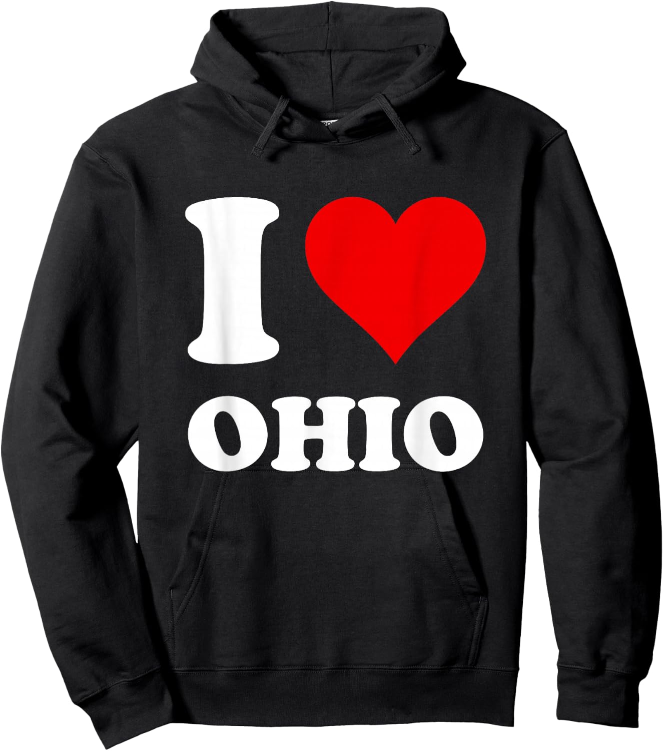 Red Heart I Love Ohio Hoodie - Hoodie | Black