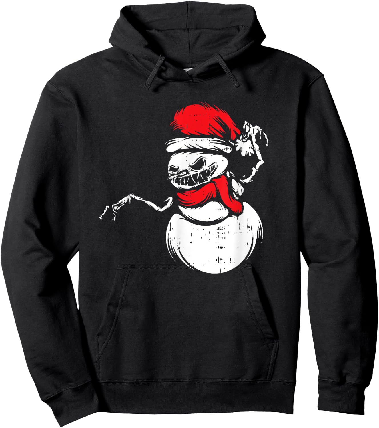 Monster Snowman Santa Hat Christmas Pajama X-Mas Winter Hoodie - Hoodie | Black