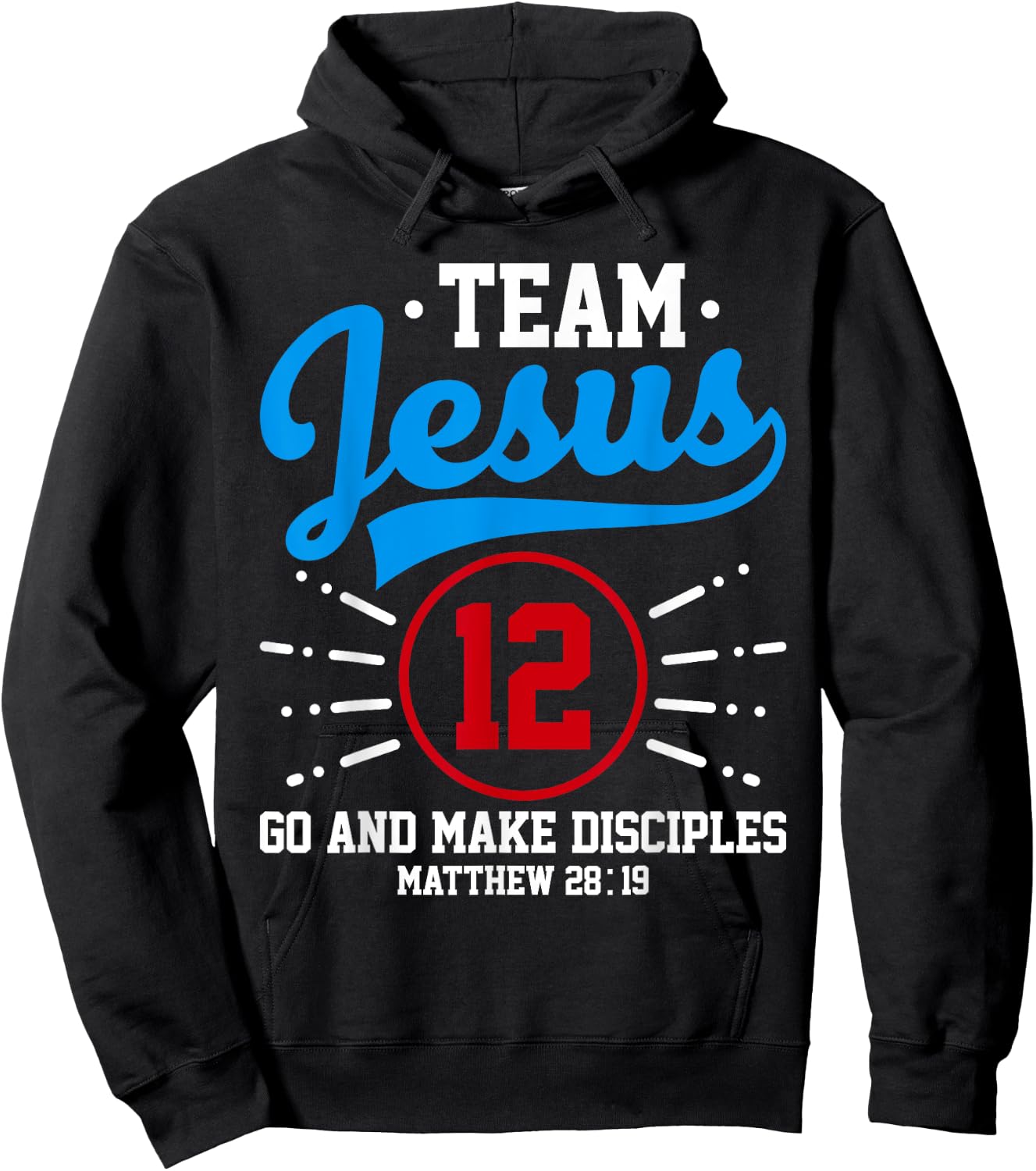 Jesus and Baseball Team Jesus Christian Matthew 28:19 Verse Hoodie - Hoodie | Black