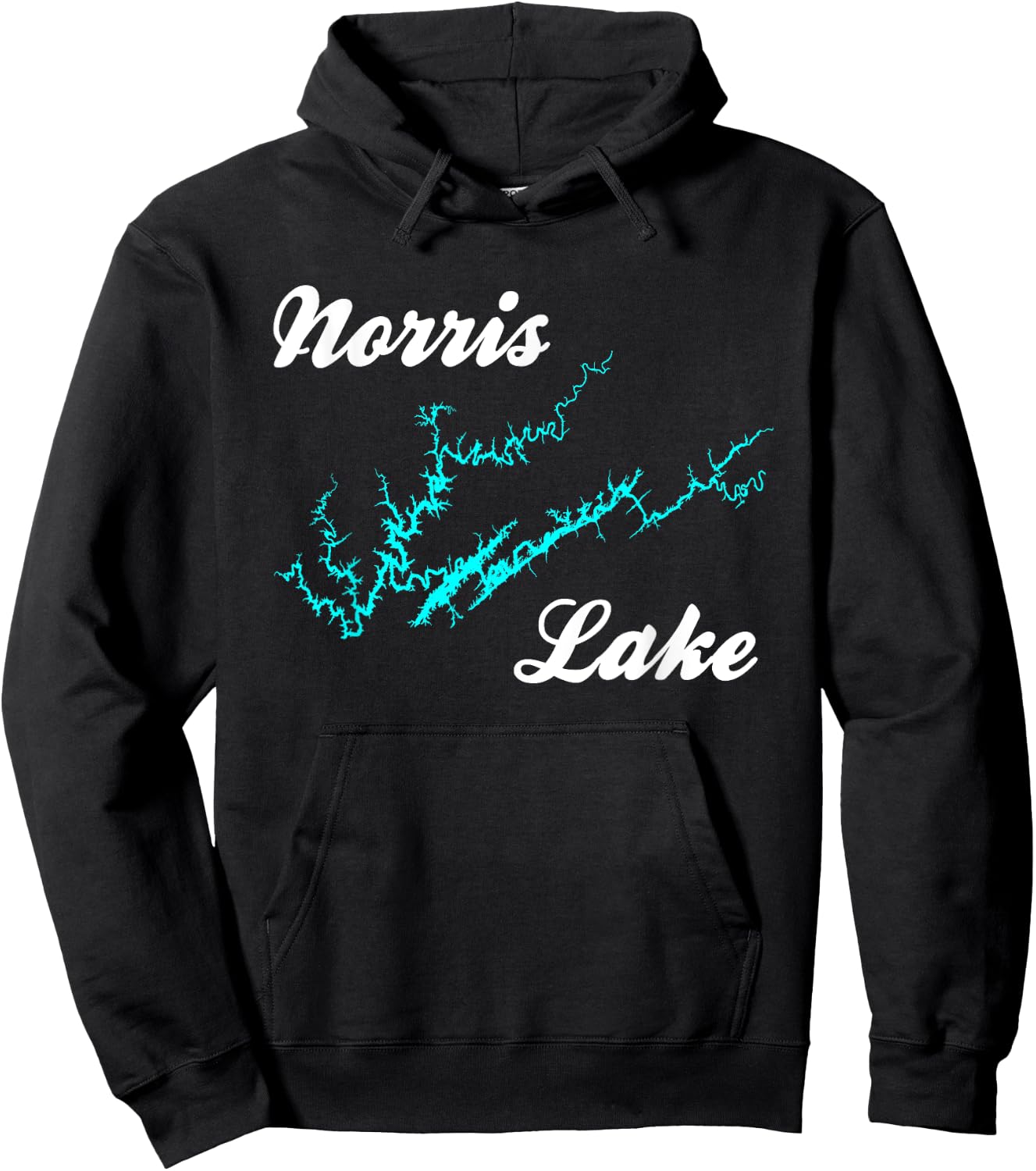 Minimalist Norris Lake, Tennessee Hoodie - Hoodie | Black