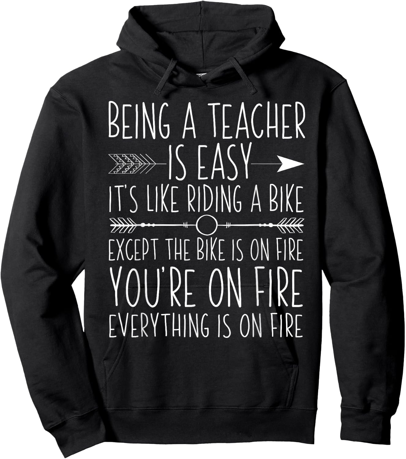 Being A Teacher Is Easy It's Like Riding A Bike Men Women Kids Hoodie - Hoodie | Black
