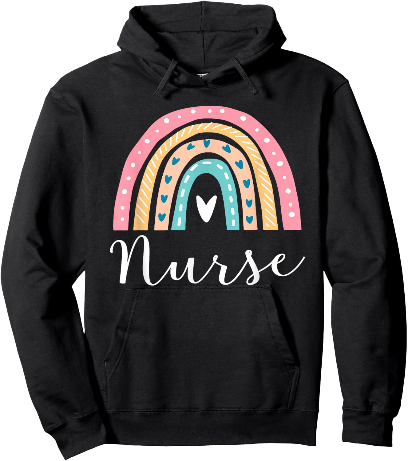 Funny Nurse Rainbow Gifts Nursing Hoodie - Hoodie | Black