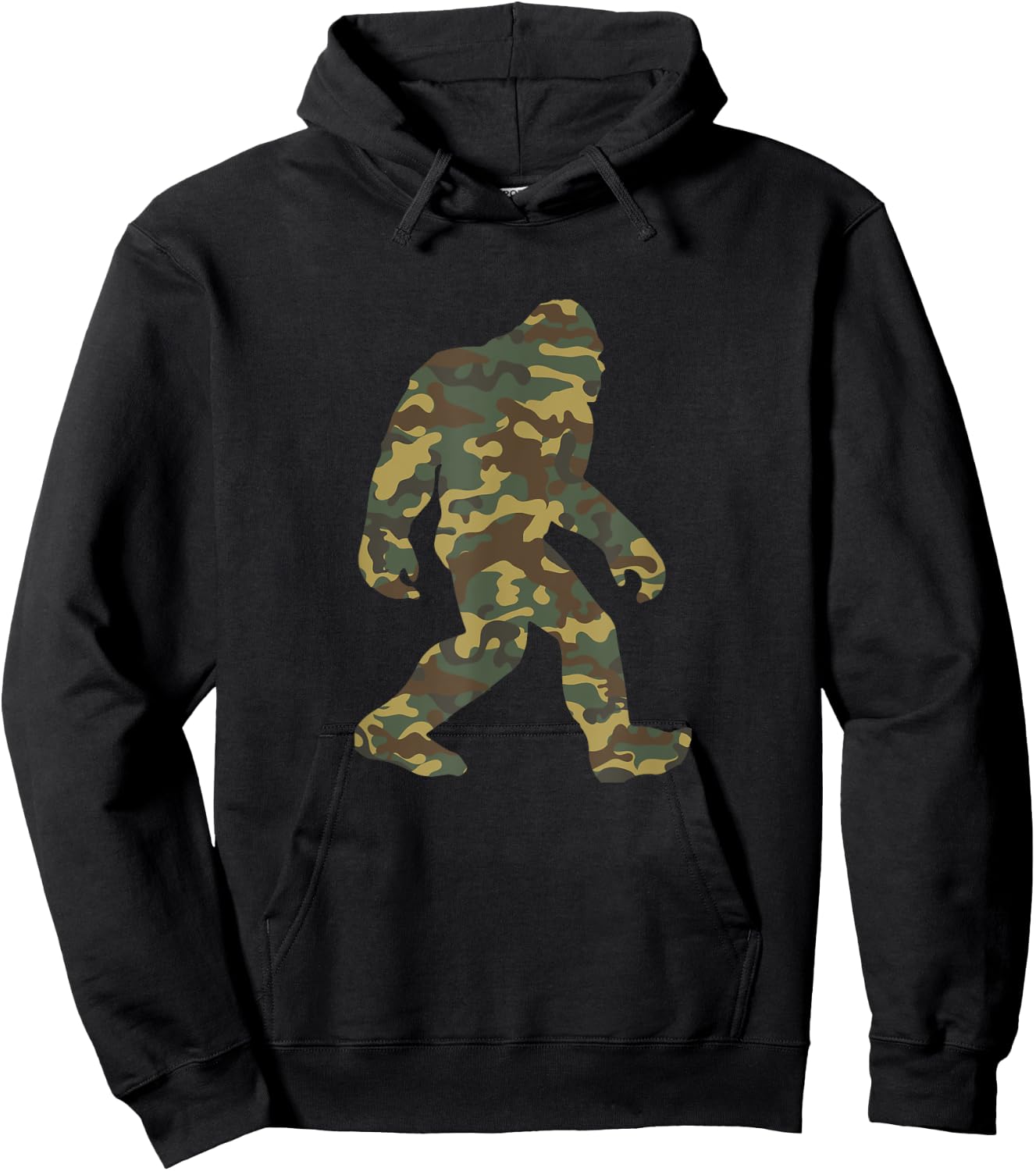 Camouflage Bigfoot Sasquatch Camo Army Pattern Big Foot Hoodie - Hoodie | Black