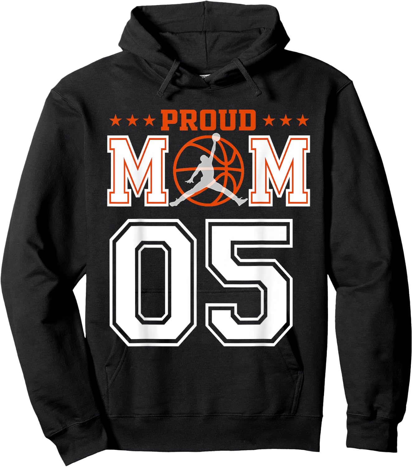 Custom Number 05 Proud Basketball Mom Personalized Sport Lov Hoodie - Hoodie | Black