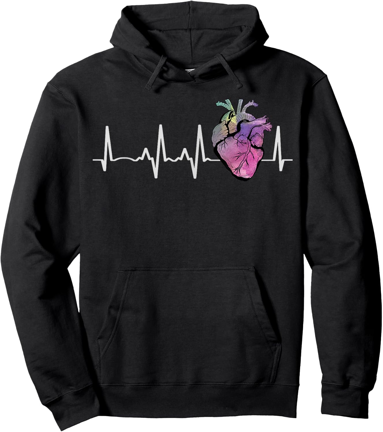 Heartbeat From Real Human Heart Medical Anatomical Graphic Hoodie - Hoodie | Black