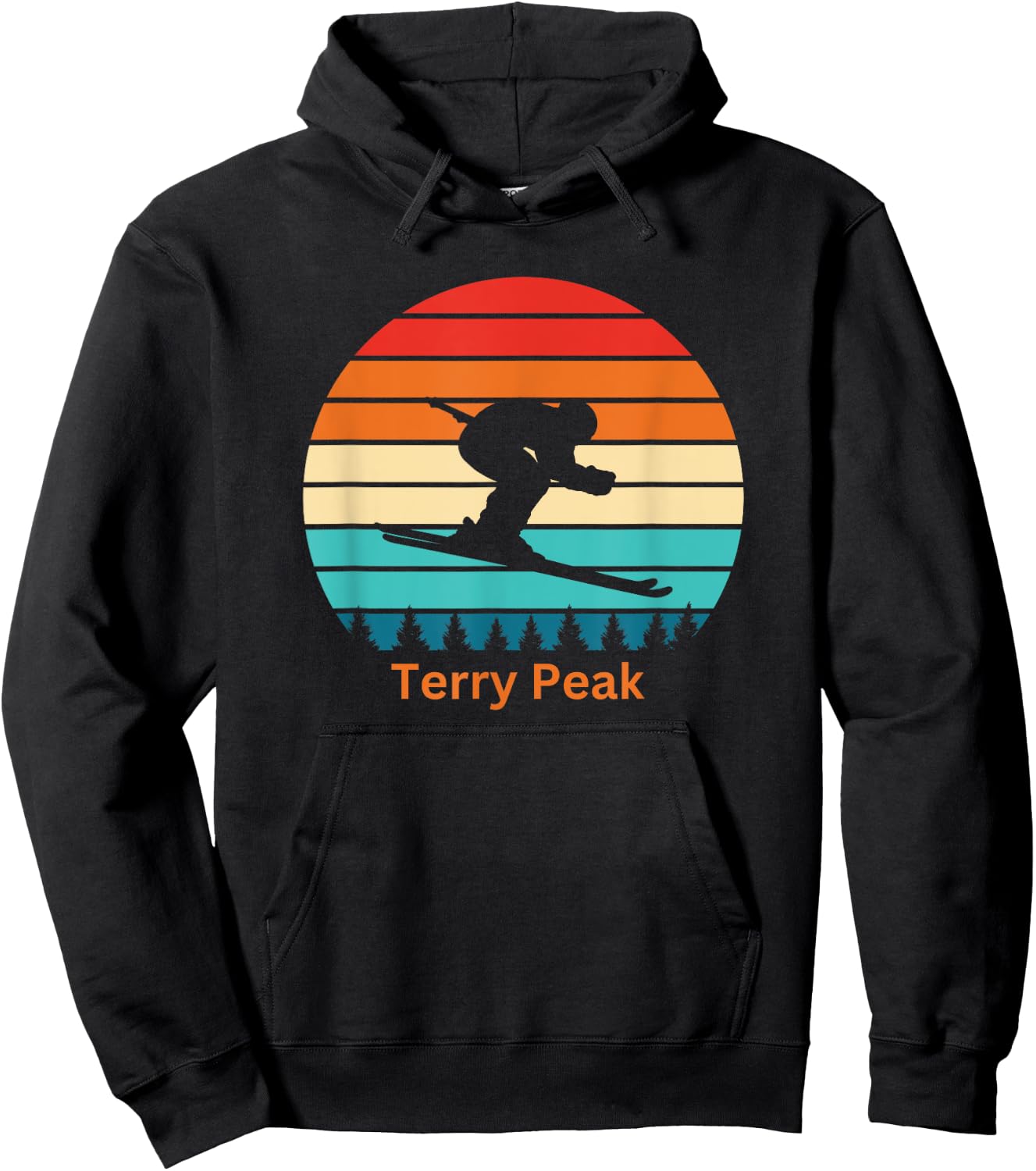 Terry Peak South Dakota Ski Resort Sunset Hoodie - Hoodie | Black