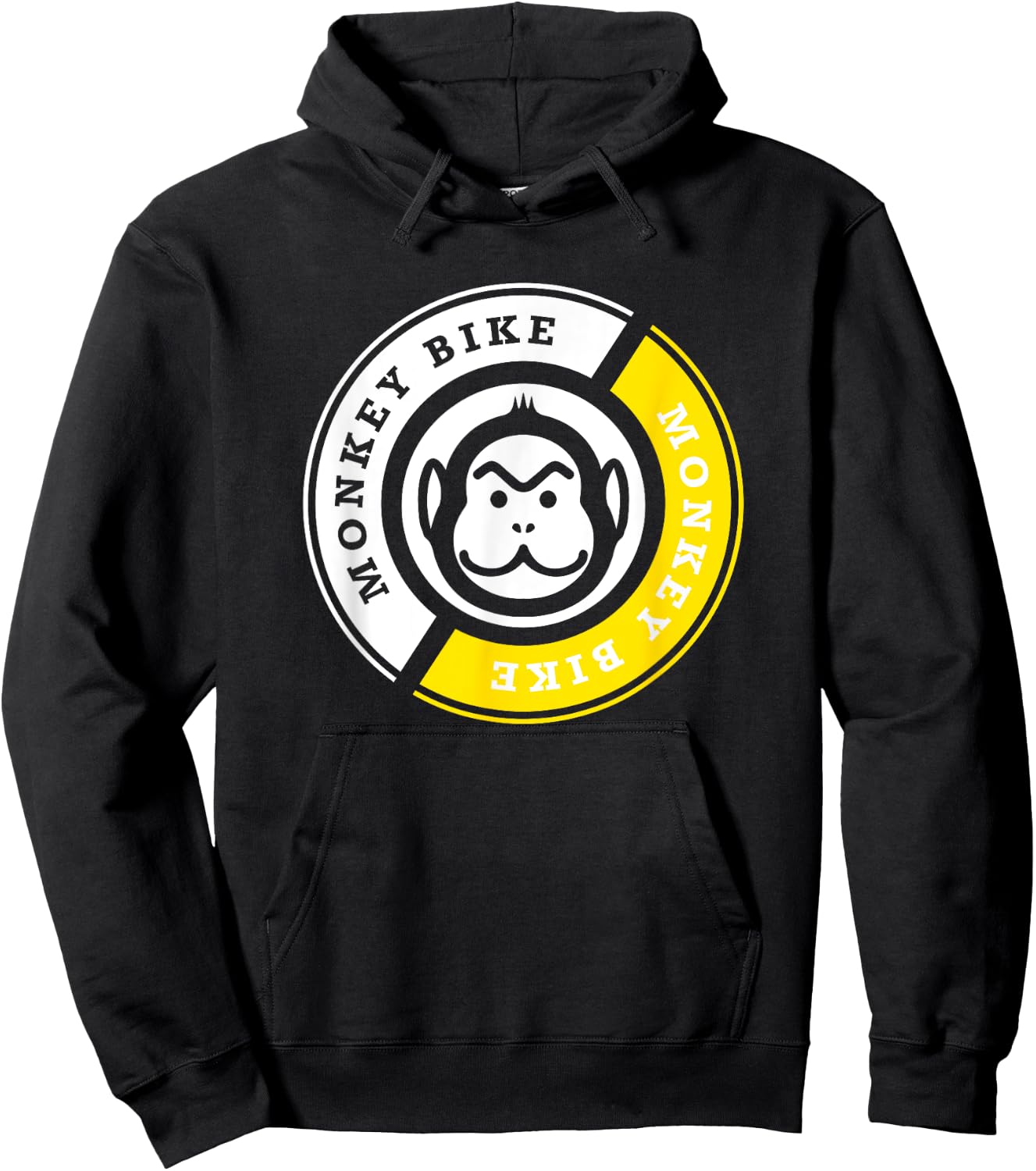 Monkey Bike Yellow Graphic Hoodie - Hoodie | Black