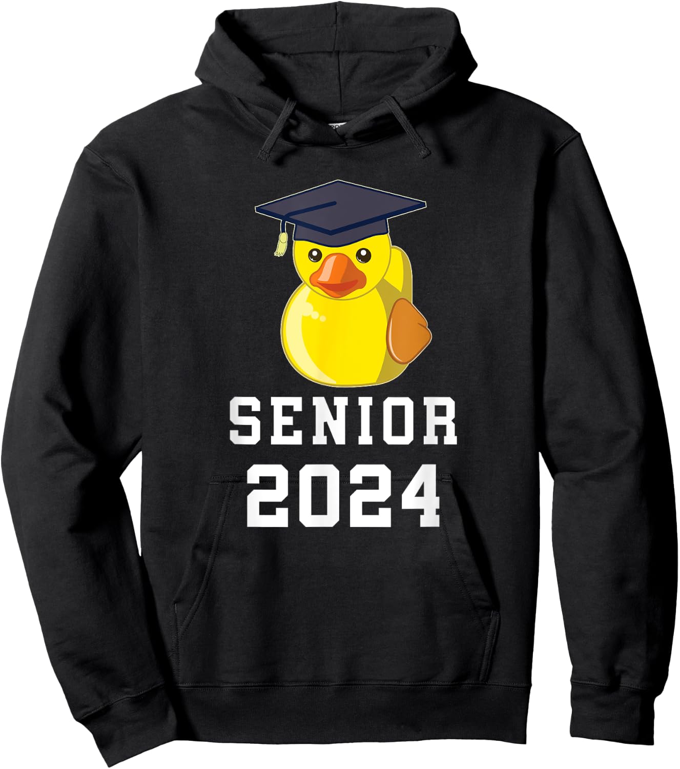 Rubber Duck Senior 2024 Graduate School & College Graduation Hoodie - Hoodie | Black