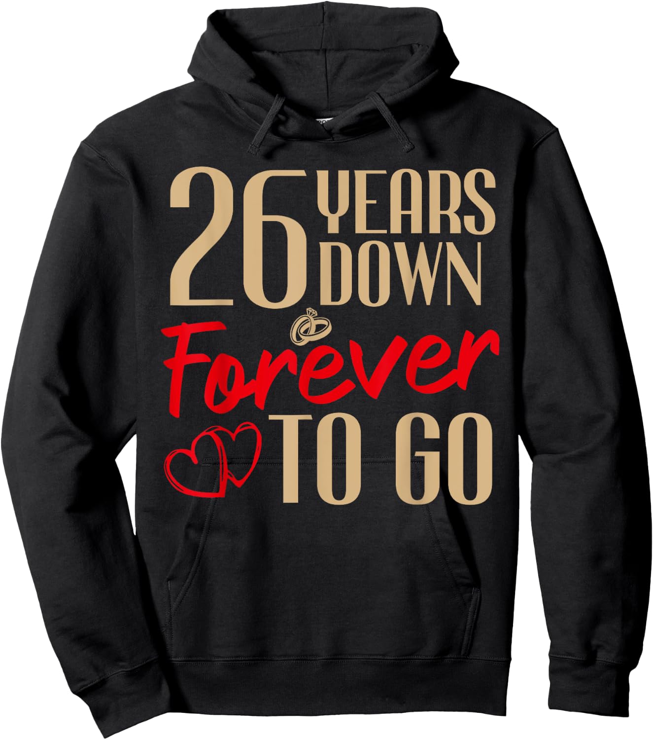 26th Wedding Anniversary Couples Married 26 Years Funny Hoodie - Hoodie | Black