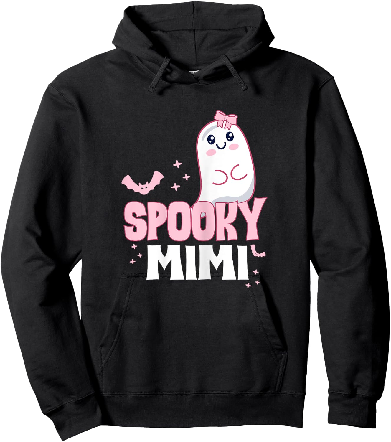 Spooky Mimi Family Cute Pink White Ghost Boo Halloween Hoodie - Hoodie | Black