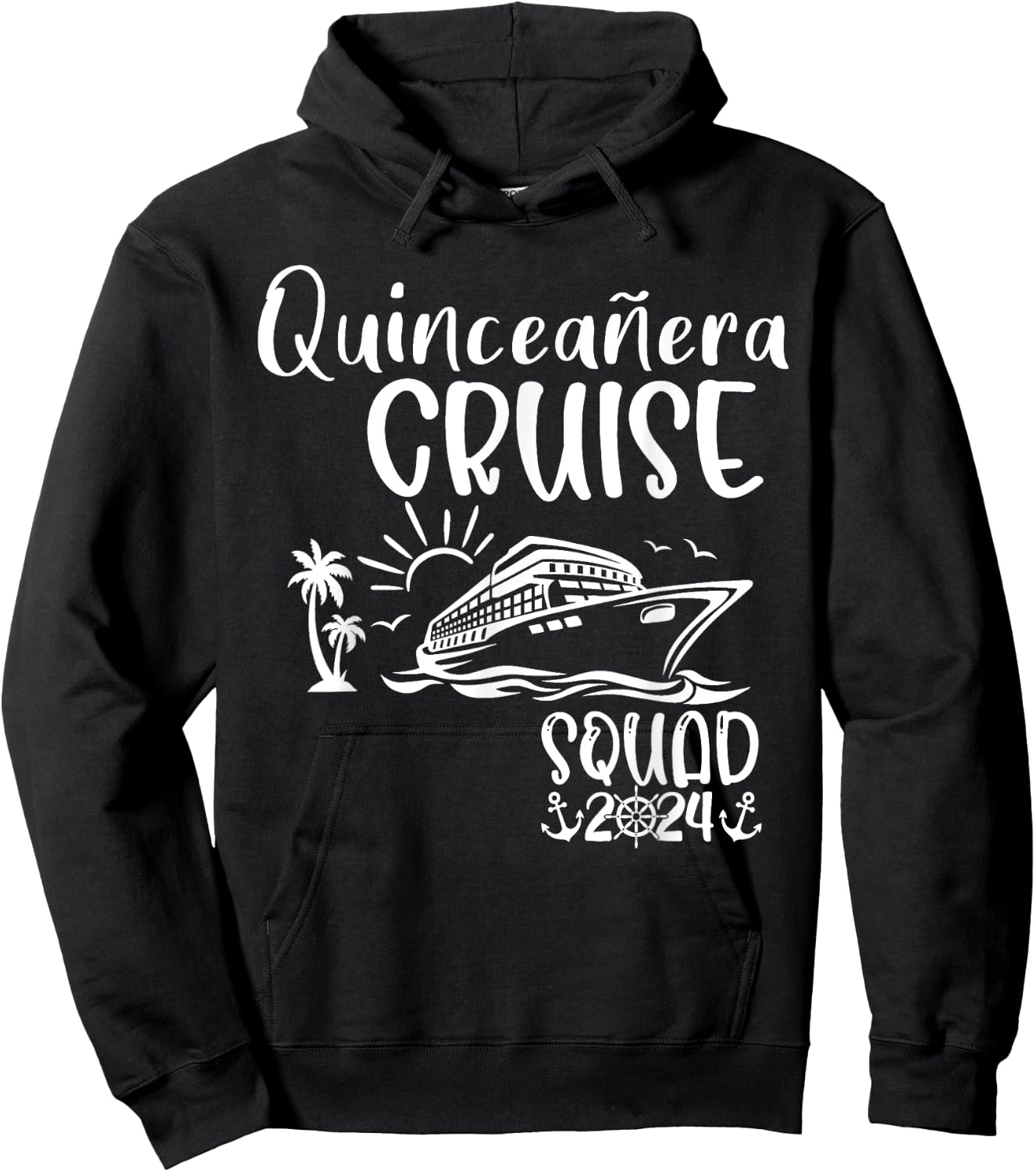 Quinceañera Cruise Squad 2024 Holiday Trip Family Matching Hoodie - Hoodie | Black