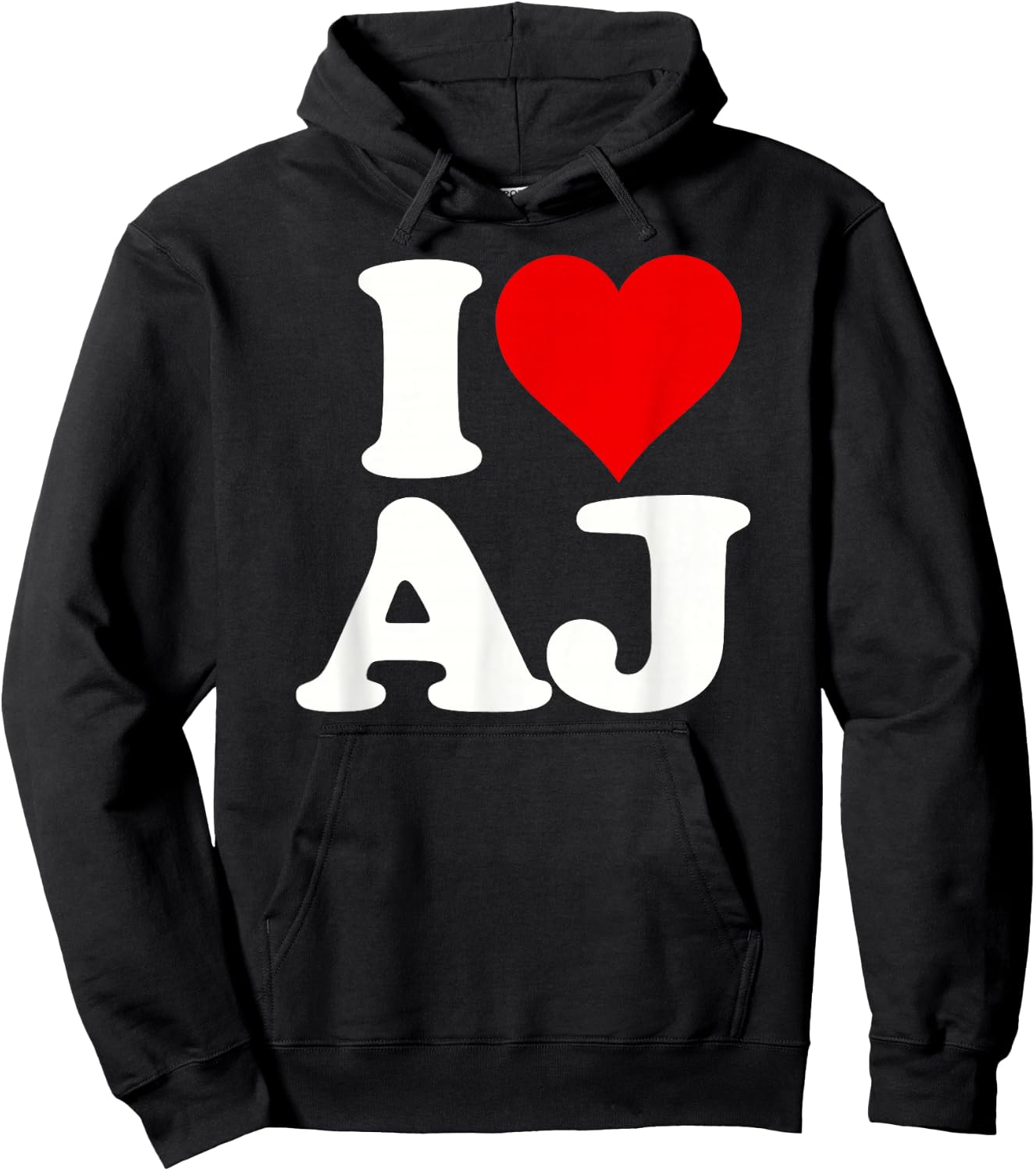 I Love Heart Aj A.j. a J Initals Monogram Name Nickname Hoodie - Hoodie | Black