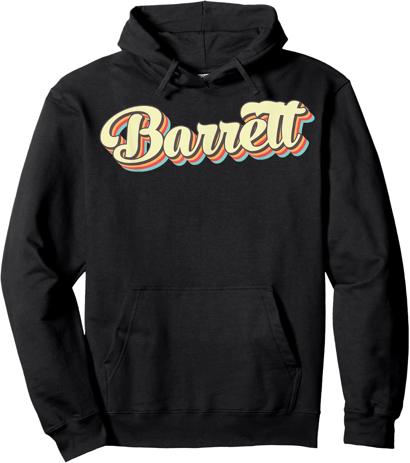Barrett Retro Art Baseball Font Vintage Hoodie - Hoodie | Black