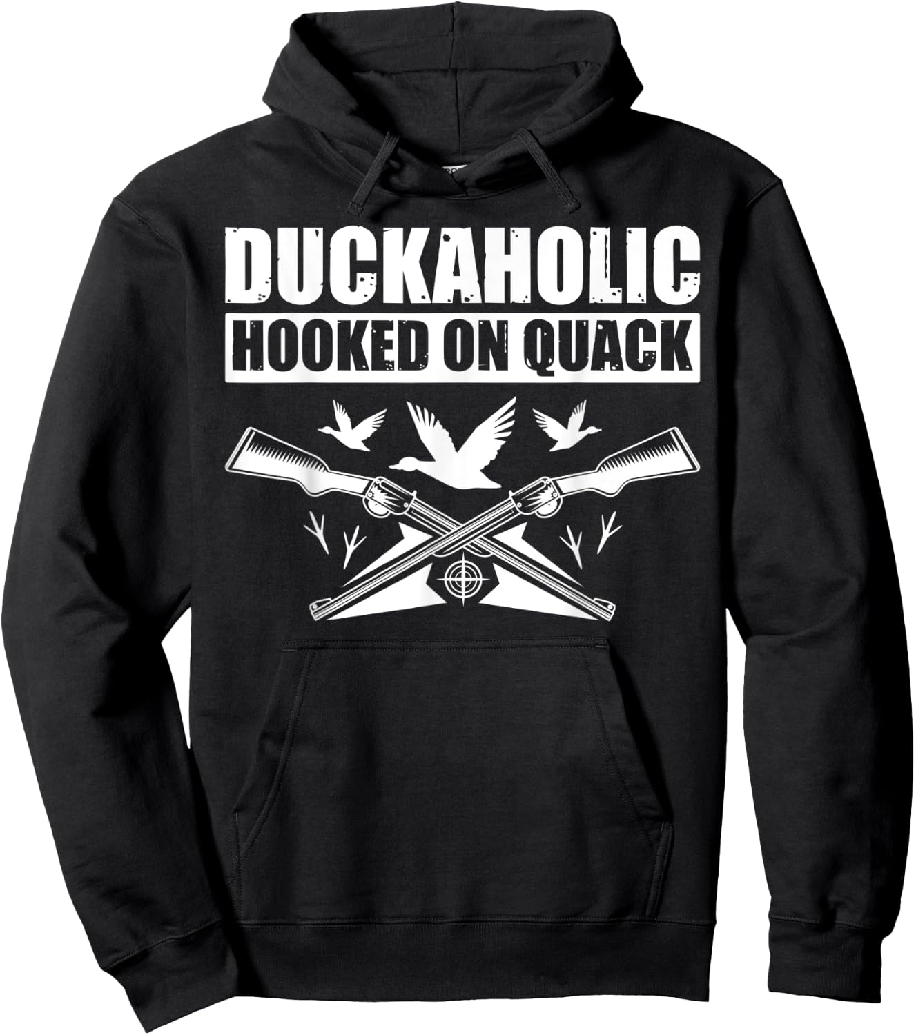 Duckaholic Hooked On Quack Funny Duck Hunter Hoodie - Hoodie | Black