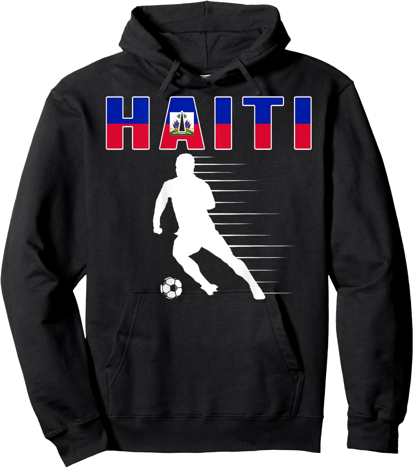 Haiti Soccer Lovers Jersey - Haitian Flag Football Players Hoodie - Hoodie | Black