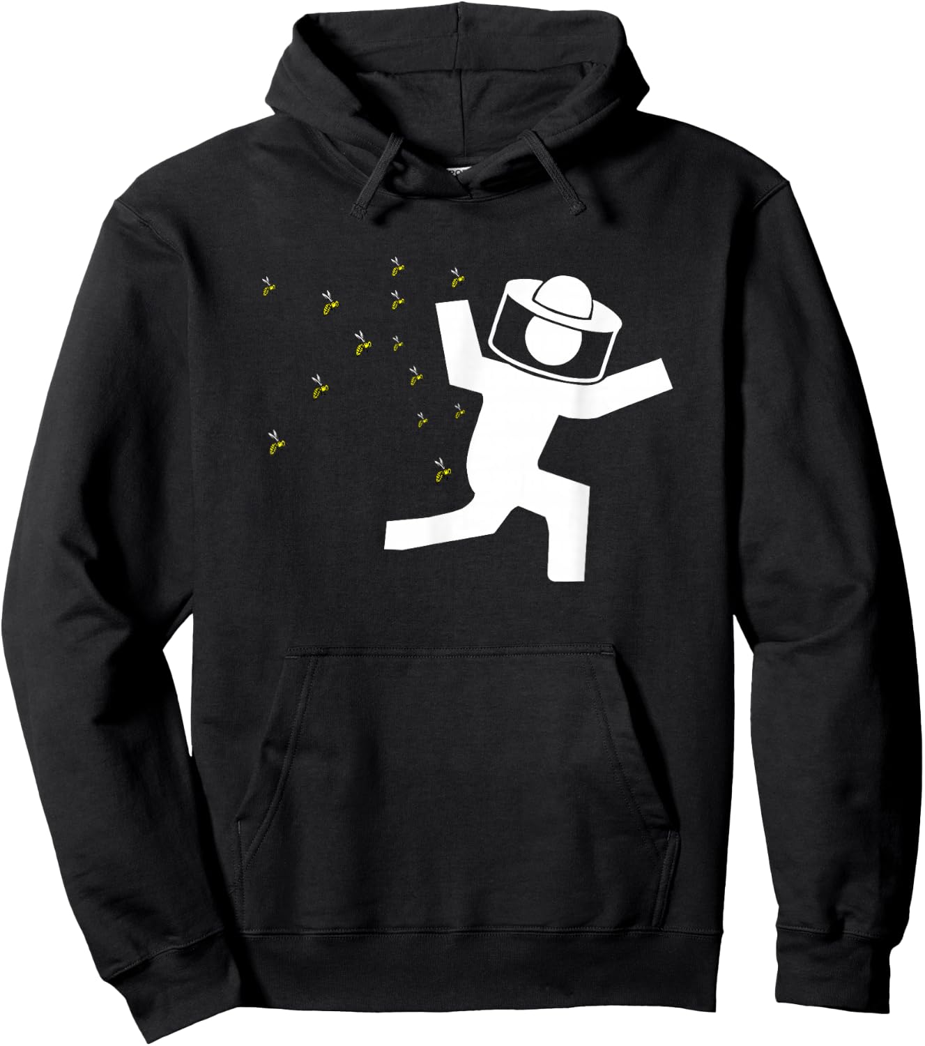 Beekeeper Chased by Bees Funny Running Beekeeper Hoodie - Hoodie | Black
