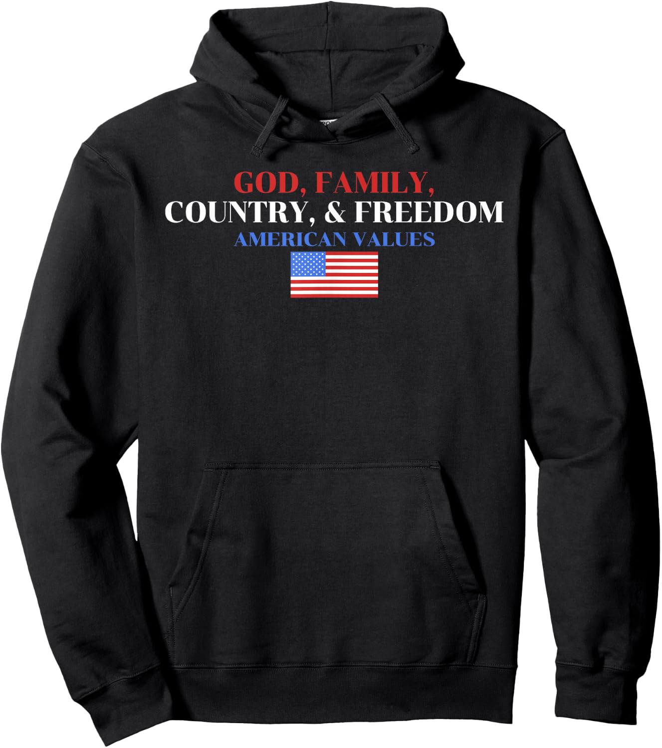 God, Family, Country, & Freedom American Values Apparel Hoodie - Hoodie | Black