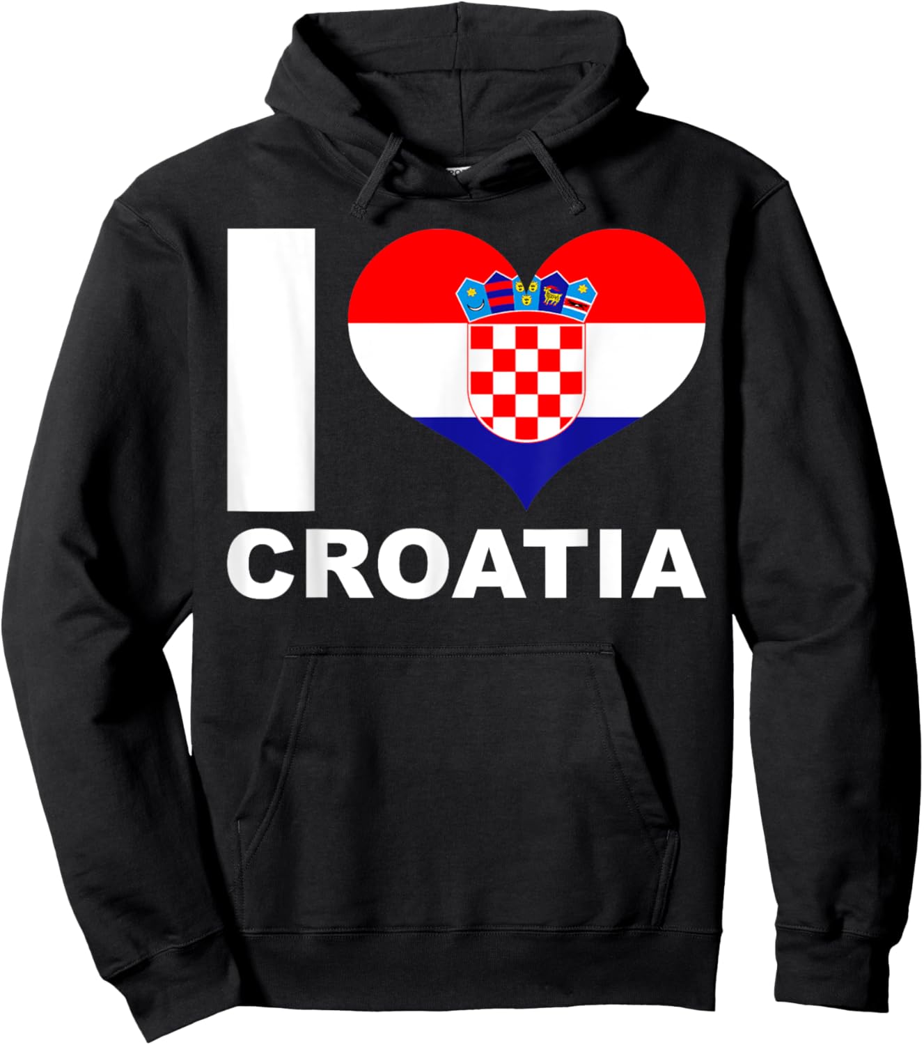 I Love Croatia - Heart Flag Croatia Hoodie - Hoodie | Black