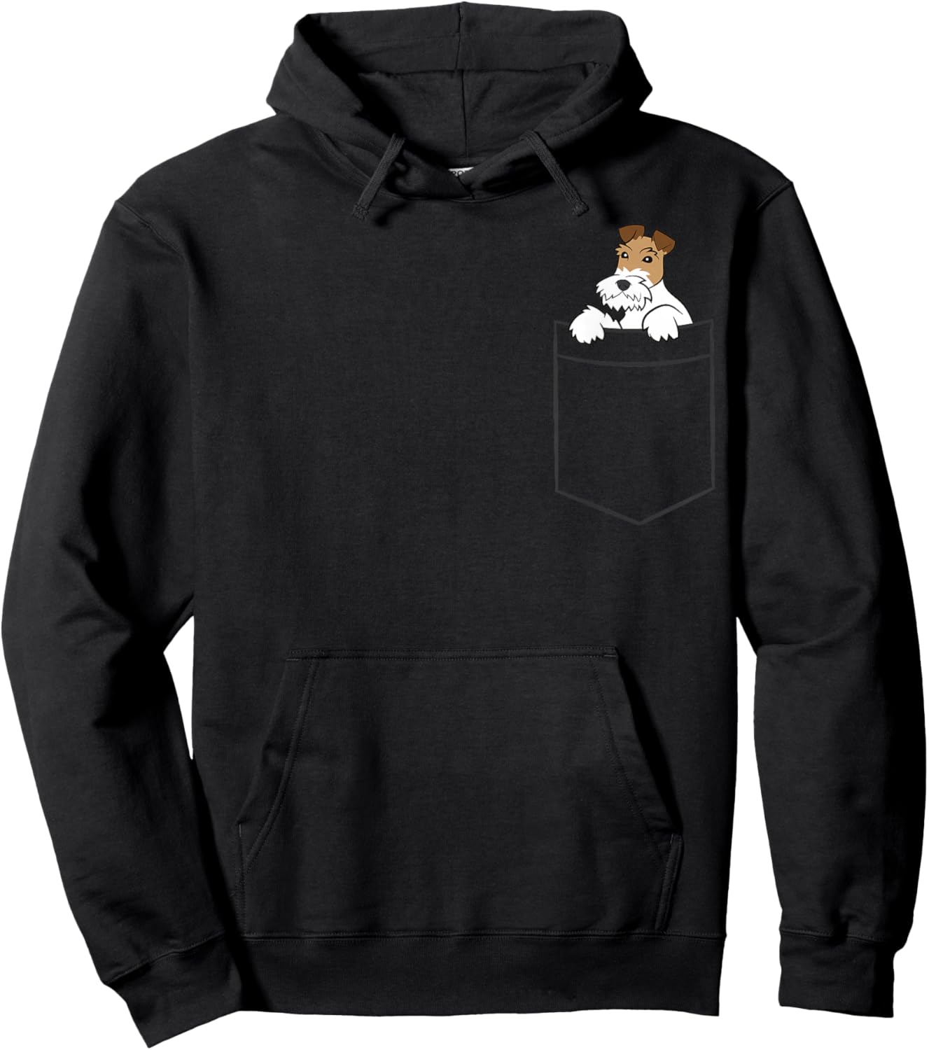 Wire Fox Terrier In The Pocket Cute Wire Fox Terrier Hoodie - Hoodie | Black