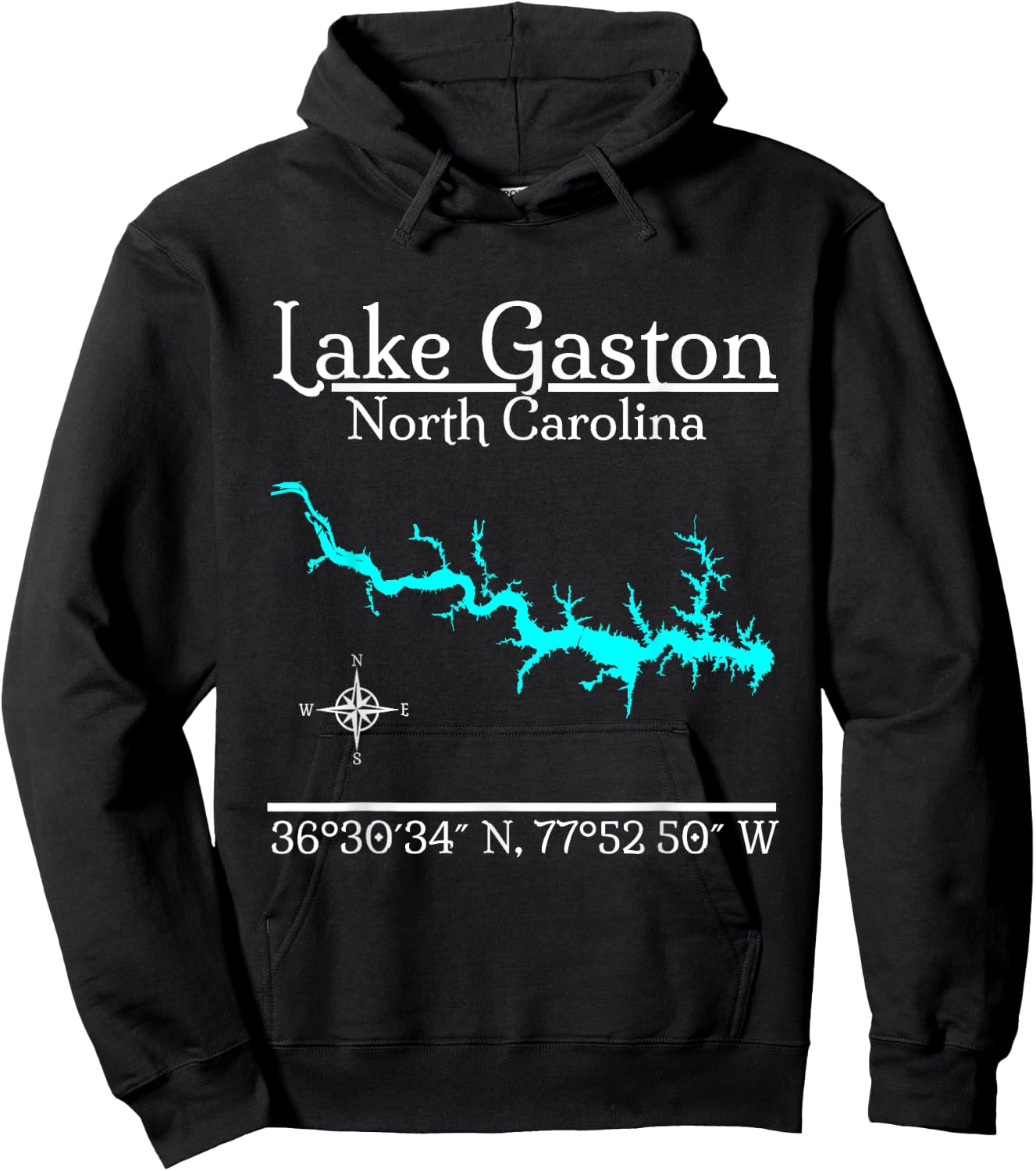 Lake Gaston - North Carolina Hoodie - Hoodie | Black