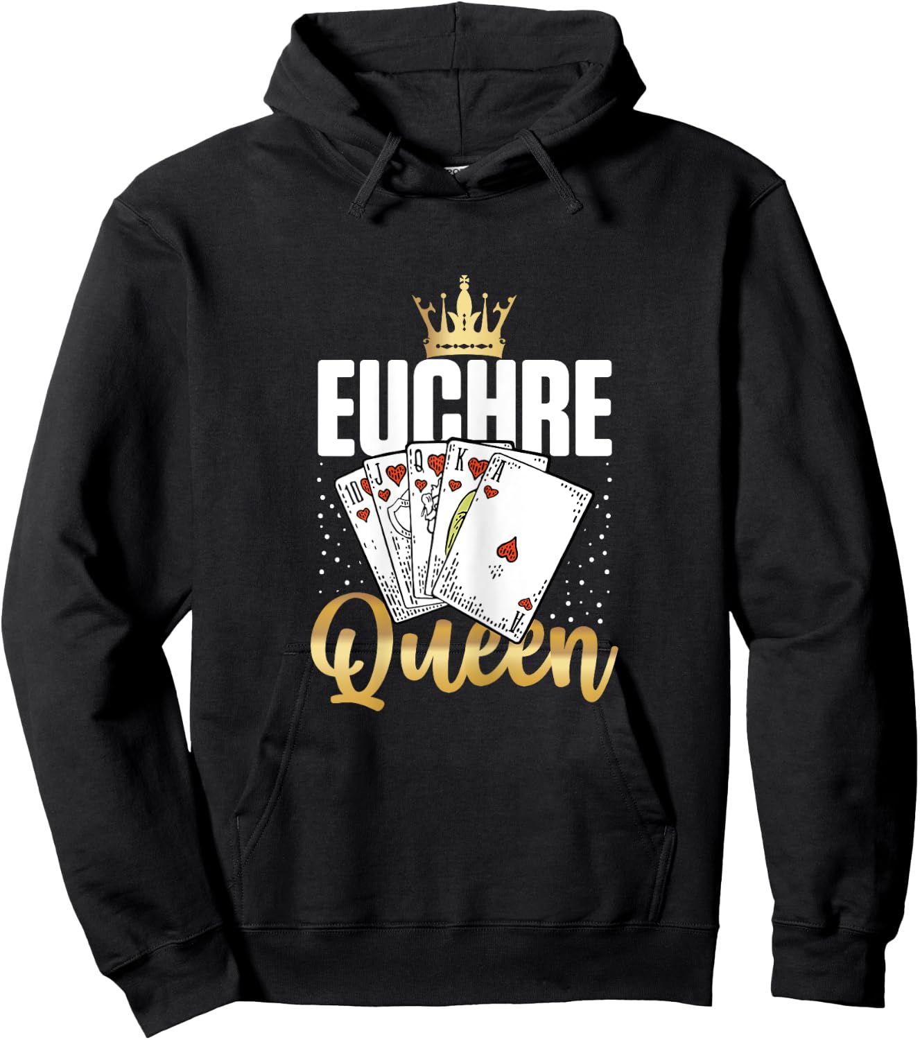 Euchre Queen Euchre Game Hoodie - Hoodie | Black