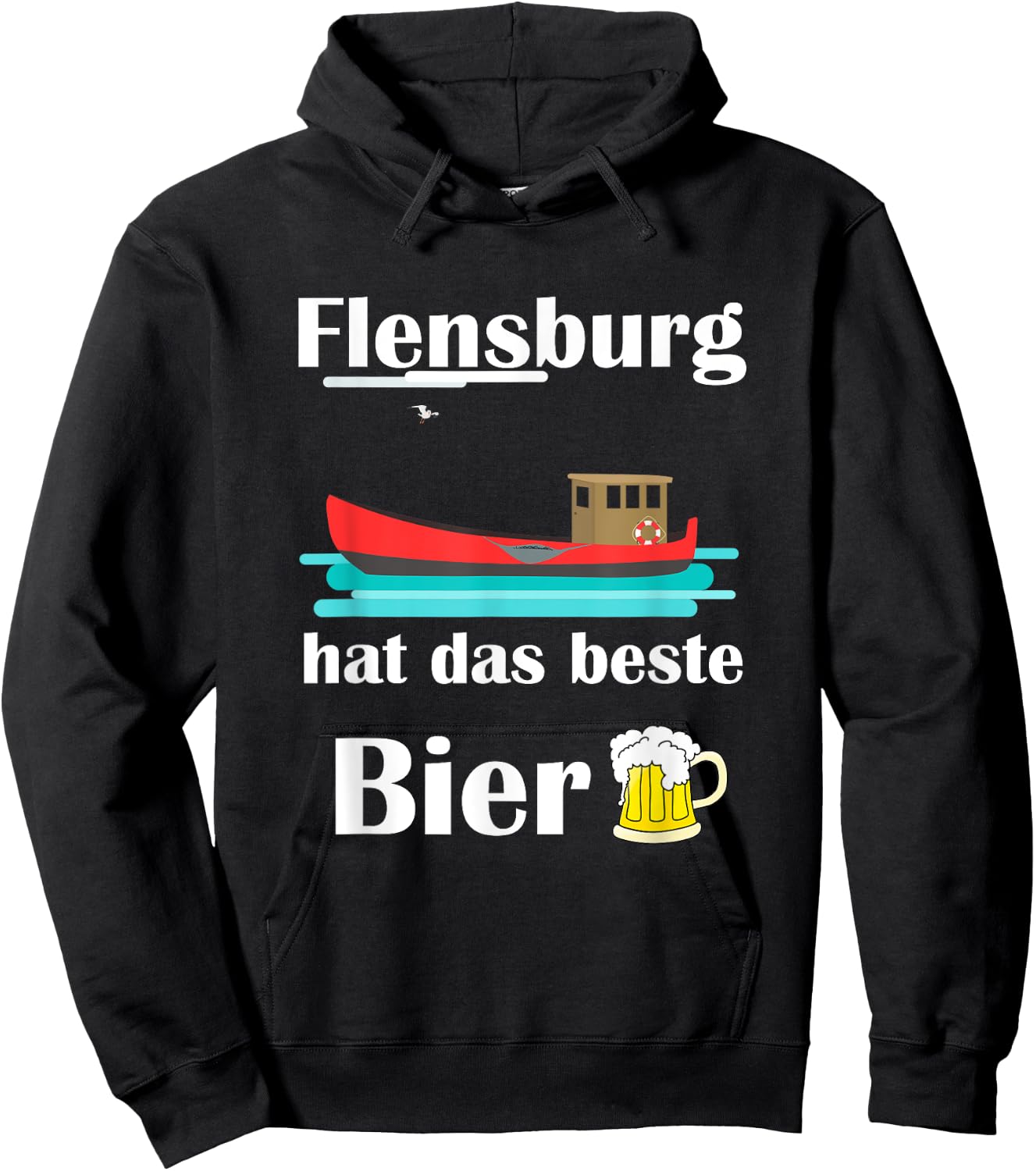 Flensburg has the best beer Hoodie - Hoodie | Black