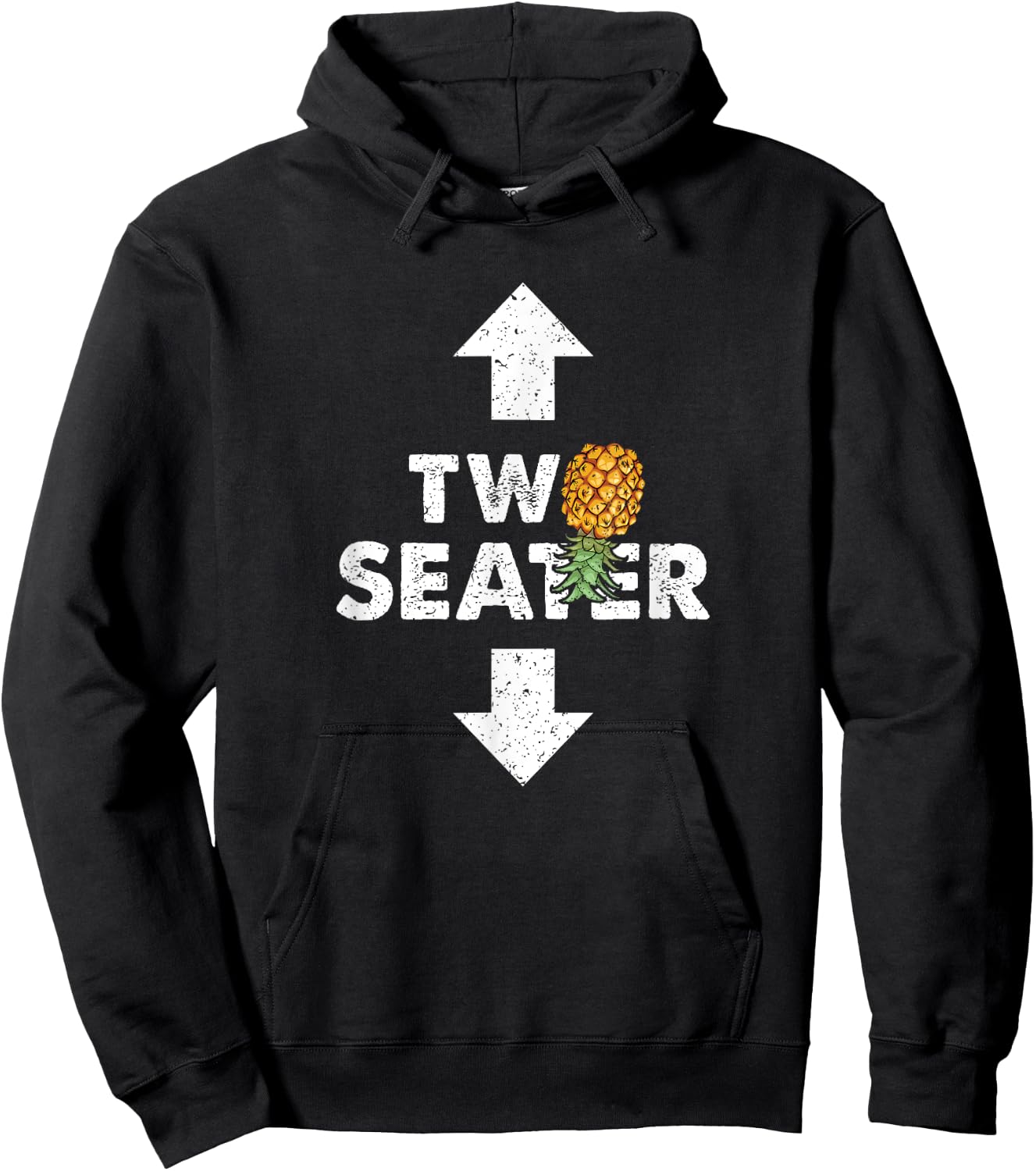 Two Seater Swinger Funny Upside Down Pineapple Swinger Hoodie - Hoodie | Black