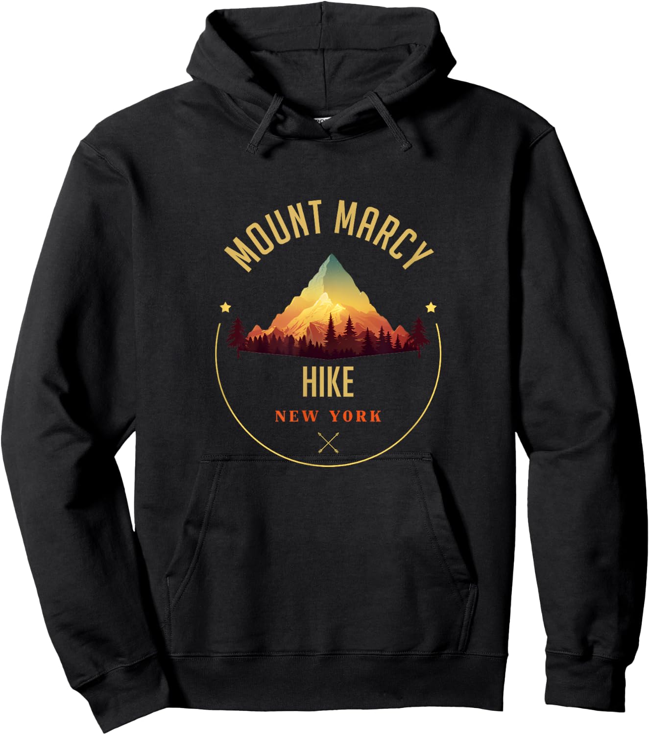 Mount Marcy Souvenir Apparel - Mount Marcy Hiking Hoodie - Hoodie | Black