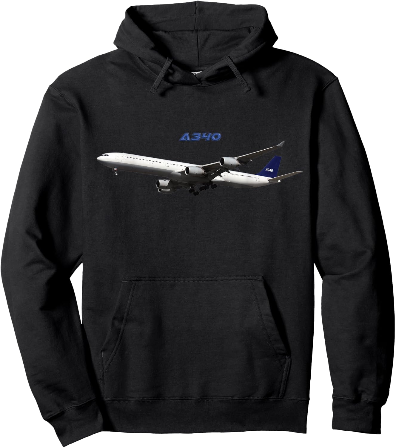 A340 Passenger Airliner, Aeroplane, Wide Body Plane Hoodie - Hoodie | Black