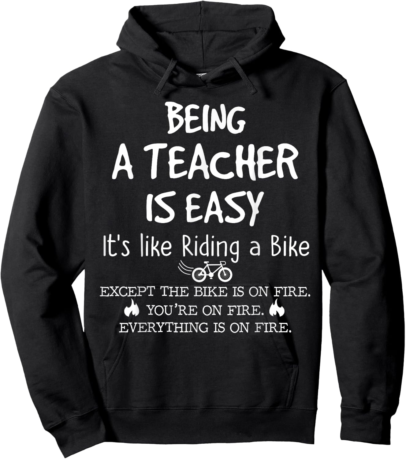Being A Teacher Is Easy It's Like Riding A Bike Teacher Life Women Girls Kids Hoodie - Hoodie | Black