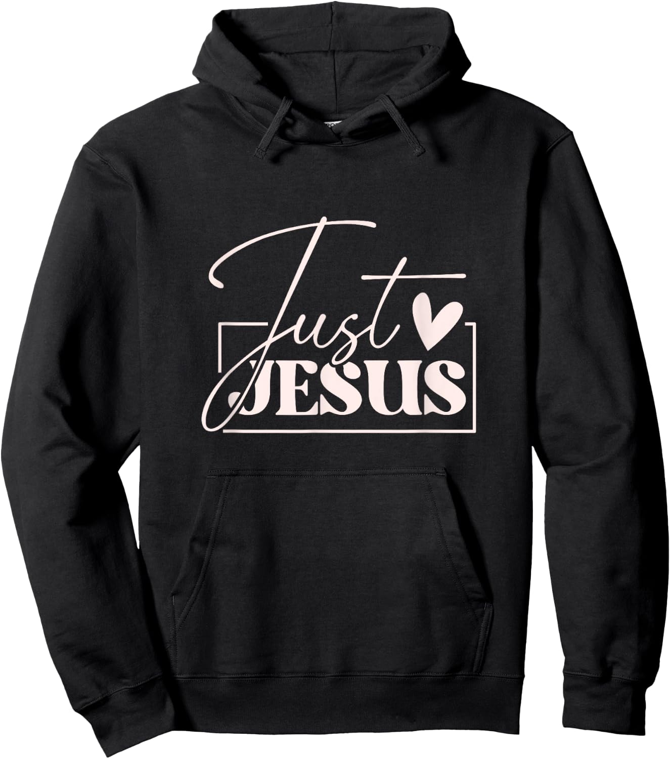 Just Jesus Cute Christian Typography Hoodie - Hoodie | Black
